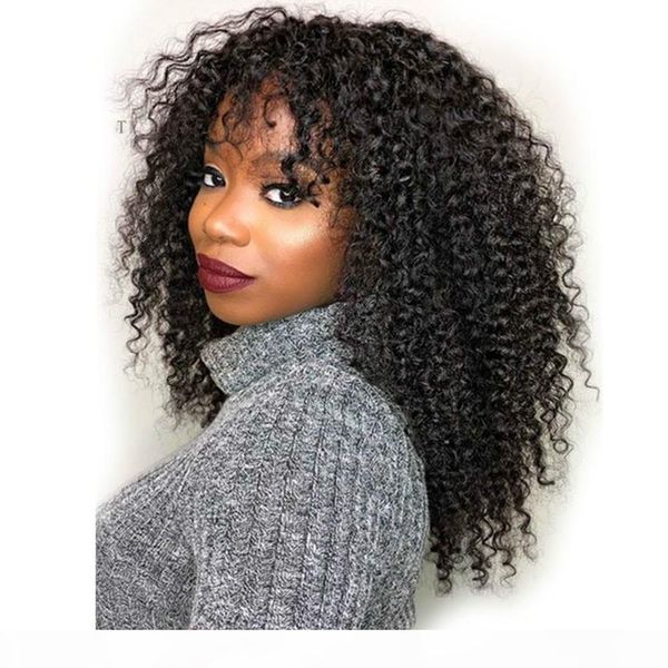 

curly short bob wigs human hair with bangs perruque longue cheveux humain afro curly human hair wig, Black;brown