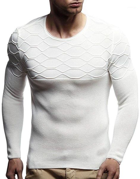 

sleeve slim fit swearter male autumn clothes mens solid crew neck sweater long, White;black