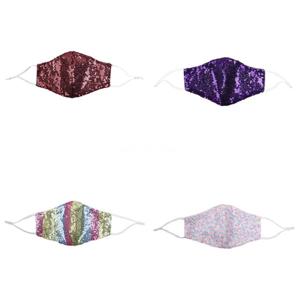 

shiny bling sequins mask fashion women ice cover mouth yllsk611#175 washablemouth masks covering ear-hanging mask dust maskanti silk aavih