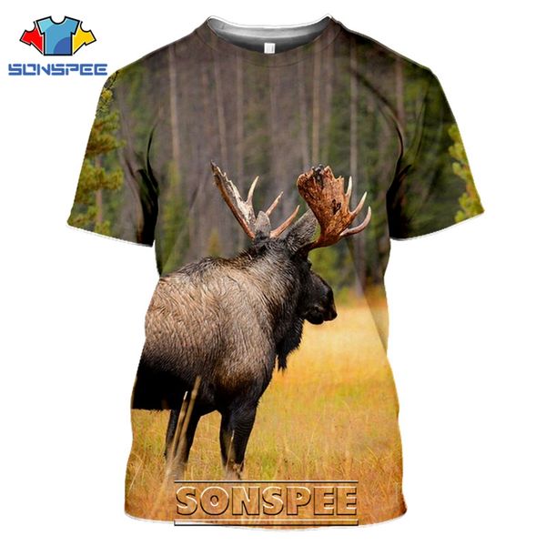 

animal deer men moose 3d print shirts funny harajuku anime men clothing