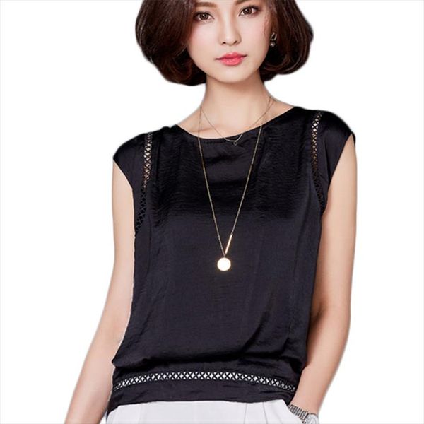 

women summer blouse shirt new fashion blusas chiffon black and blouses sleeveless casual for women camisa new, White