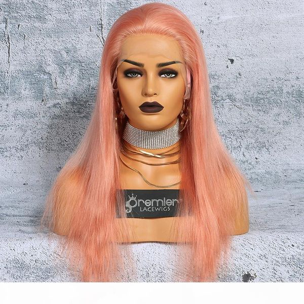 

premier 10a full lace human hair wigs brazilian virgin hairs orange color straight 130% density natural hairline with baby hair, Black;brown