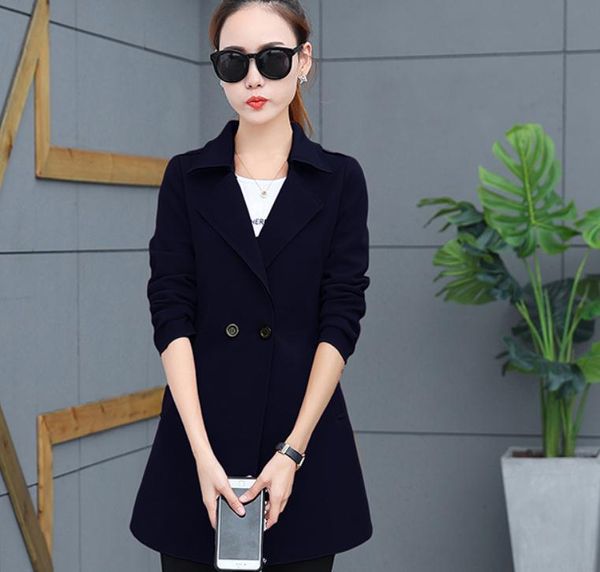 

2021 spring and autumn with new style fashion long sleeve women's windbreaker coat @331, Tan;black