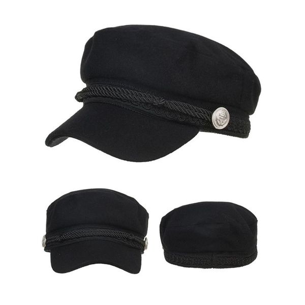 

женщины досуг шляпа открытый уличный стиль берета шапка модная плоская верхняя армия крышка леди униста пика кабриология, Blue;gray