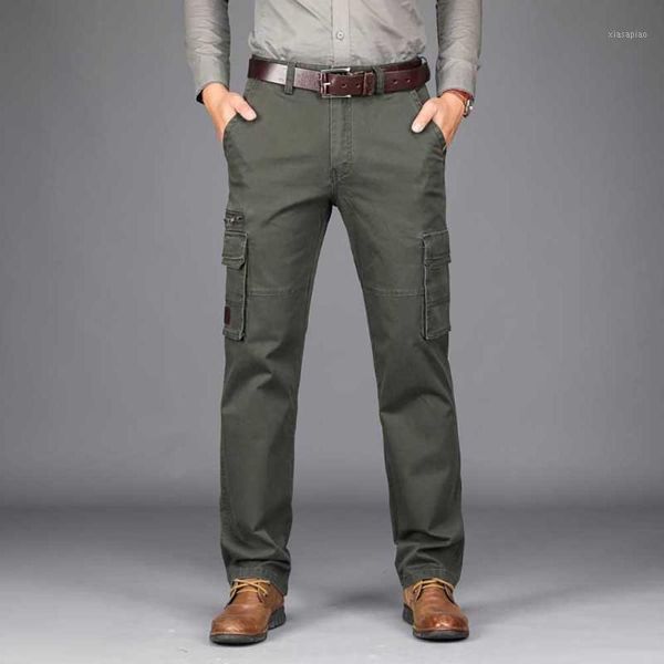 

men's pants autumn winter cargo men casual straight loose baggy joggers hip hop khaki trousers with pocket clothing1, Black