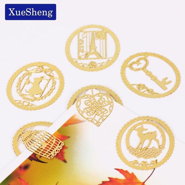 

1pc cute gold metal bookmark fashion birdcage crown cat clips for books paper creative products st qylaks