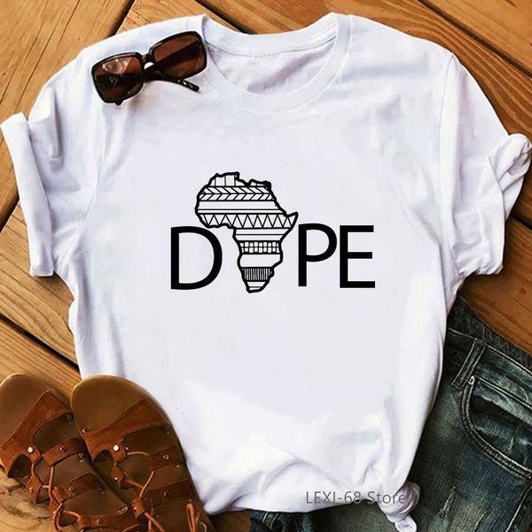 

afro american dope black girl funny t shirts women black lives matter blm tshirt 2020 fashion summer female casual melanin t, White