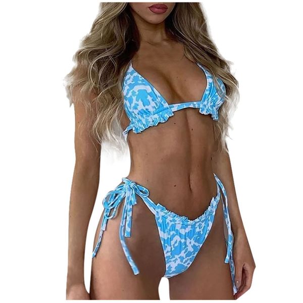 

leopard print swimsuit bandeau bikini bandage swimwear women swimwear bathing suits bikini set hollow out biquini swimwear, White;black