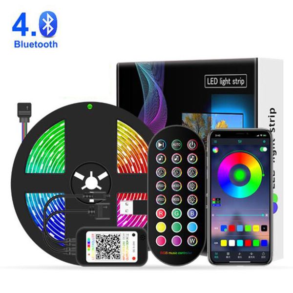 

led strip lights for 56''-75'' tv with remote app control tv led backlight 30 leds/m color changing rgb led strip usb po