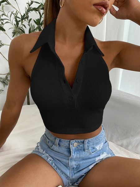 

half button halter d4kq#, White