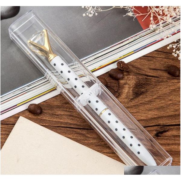 

new single plastic pen cases for crystal ballpoint pen office school supplies gift holder shipping dubz0