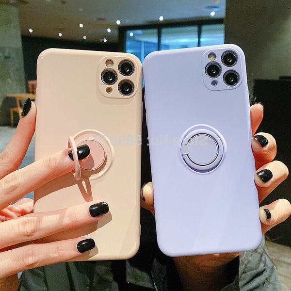 

solid color camera protective case with ring for iphone 11 pro xr x xs max 8 7 6 6s plus soft imd silicone phone cover