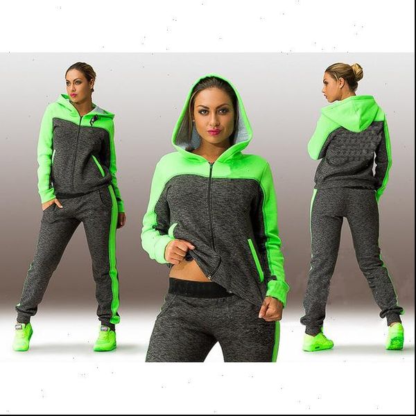 

large size  4xl 2 piece womens sportswear hoodie green hooded sweatshirt pants jogging sports suit clothing set, Black