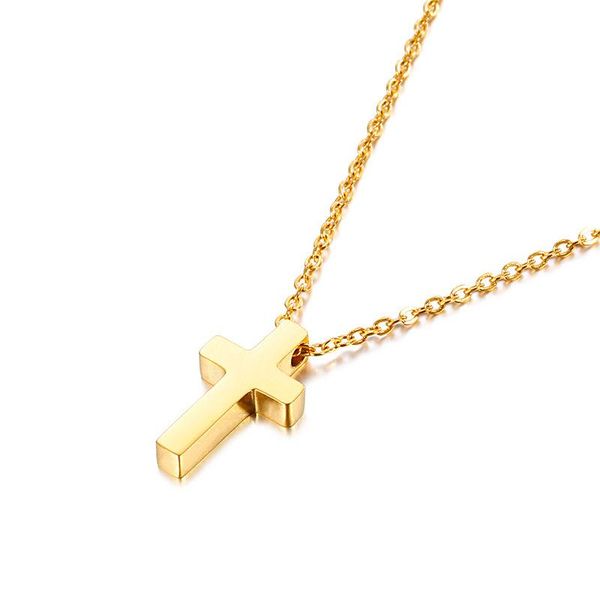 

jewelry simple religious christian cross clavicle chain couple necklace, Silver