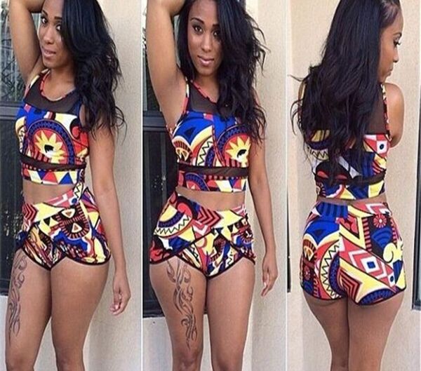

2020 нового купальники женских двухсекционных костюмов бикини сетка строчка печать высокая талия сексуальное бикини, White;black