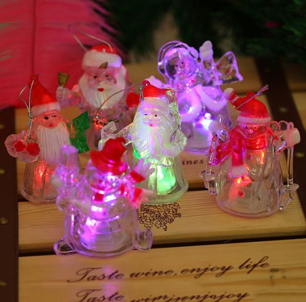 L'ultimo led luminoso pupazzo di neve di Babbo Natale creativo decorazione di plastica piccoli regali Decorazioni natalizie spedizione gratuita