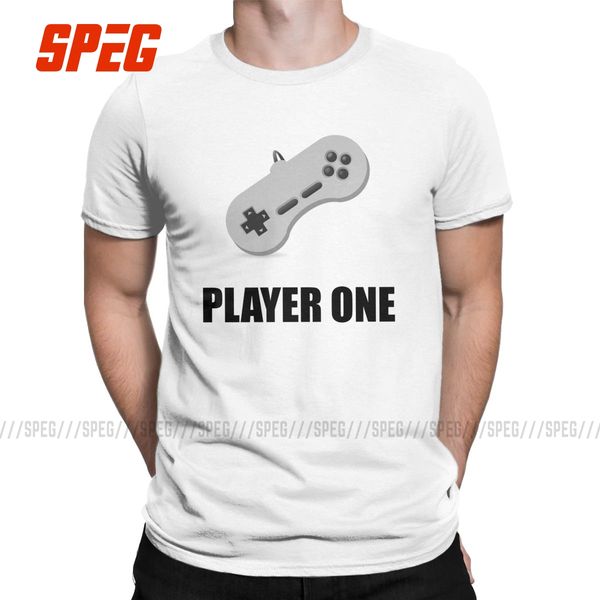 

sport men t-shirts player one vintage cotton tee shirt short sleeve arcade game t shirts o neck birthday present