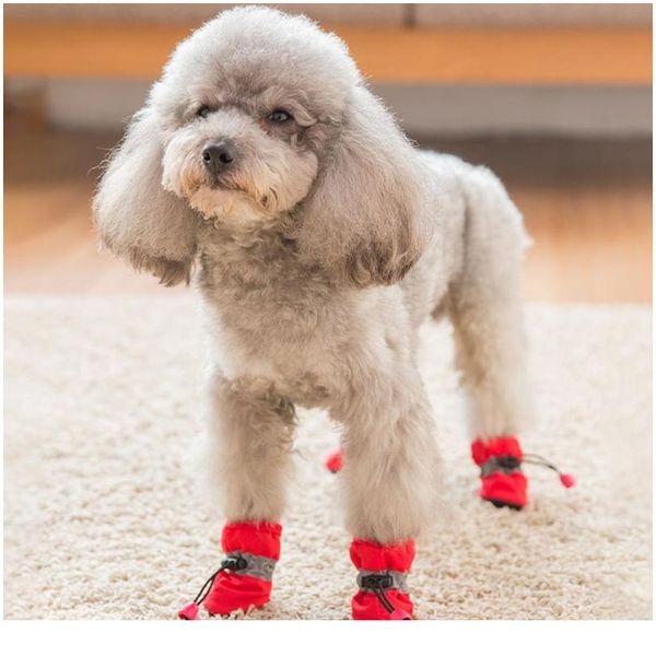 

4pcs antiskid puppy shoes pet protection soft-soled pet dog shoes winter waterproof puppy boots pet supplies dogs p jllfqx