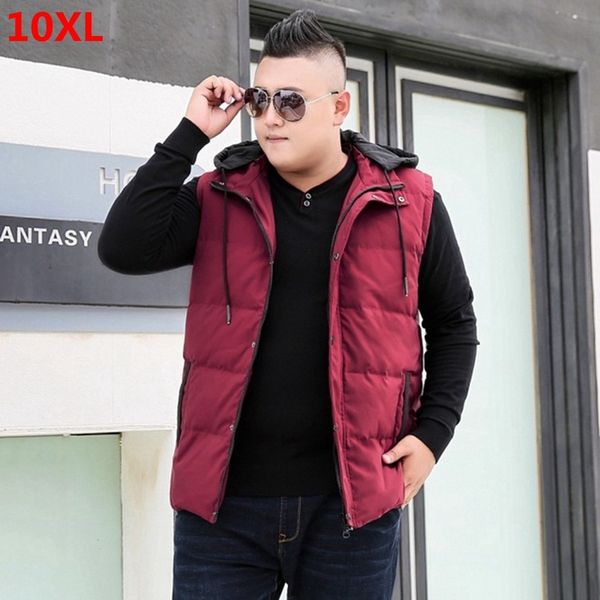 

winter down jacket sleeveless men's extra large code plus size tide casual wear vest 8xl9xl10xl, Black