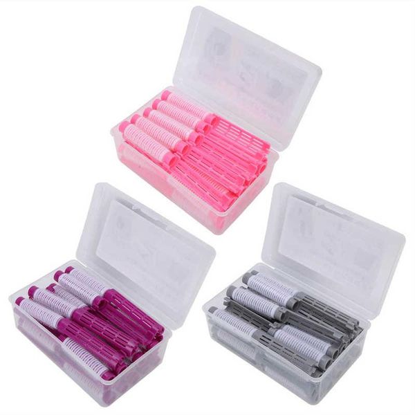 

hair straighteners rollers 20pcs perm rods fluffy perming rod roller curler hairdressing tool kit curl, Black