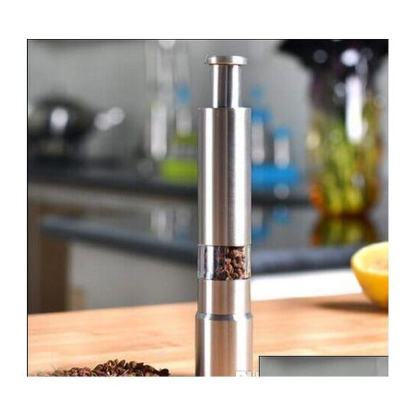 

new arrive 50pcs/lot stainless steel pepper grinder portable manual pepper muller seasoning grin jlltmt network2010