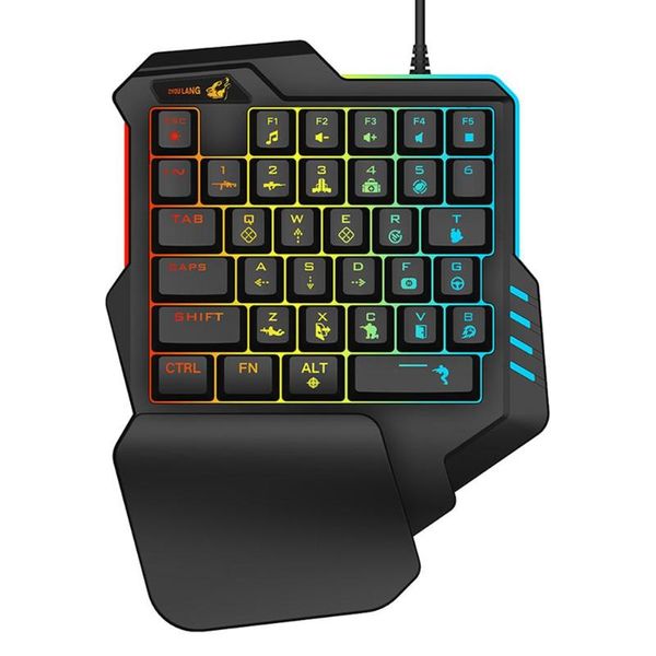 

35 keys one hand control colorful mechanical gaming keyboard for pubg mobile