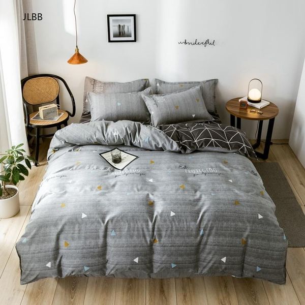 

2021 autumn grey star bedding set pastoral style suvet cover set flat sheet geometic linen leopard bed ab side home textile
