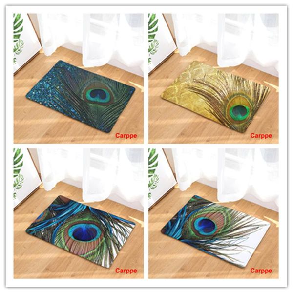 

nordic style peacock feather mat bedroom rug kitchen bathroom mat rectangular door