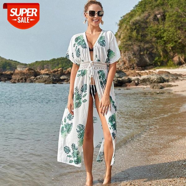 

2020 swimwear cover-ups bohemian printed long kimono cardigan open front women plus size beach wear swim suit cover up q528 #wi9w, White;black