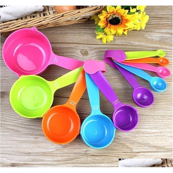

5pcs/set measuring spoons colorful plastic measure spoon useful sugar cake baking spoon kitchen baki jllhgv dayupshop