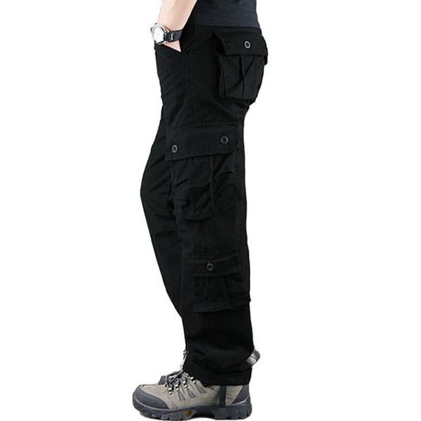 

outdoor pants sports cargo thick cotton climbing trousers multi-pockets mens tactical pantalones hombre, Black;green