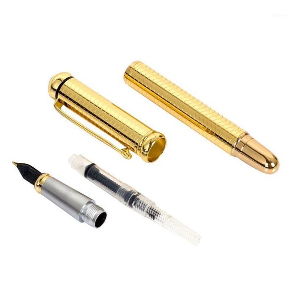 

luoshi 765 gold plated carved medium nib fountain pen (waved)1