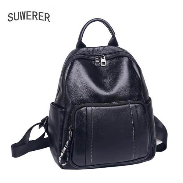 

backpack style high qualit genuine leather women's large-capacity korean version of the trend wild stars with same