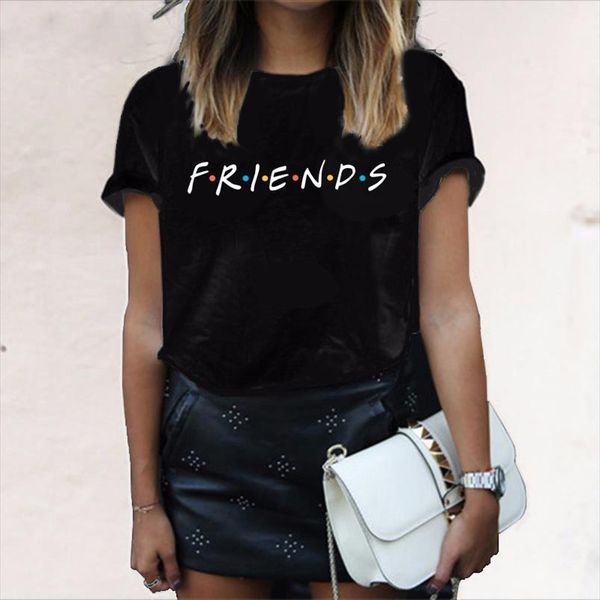

2020 summer friends letter t shirt women tshirt casual funny t shirt for lady girl tee hipster drop ship shirt, White