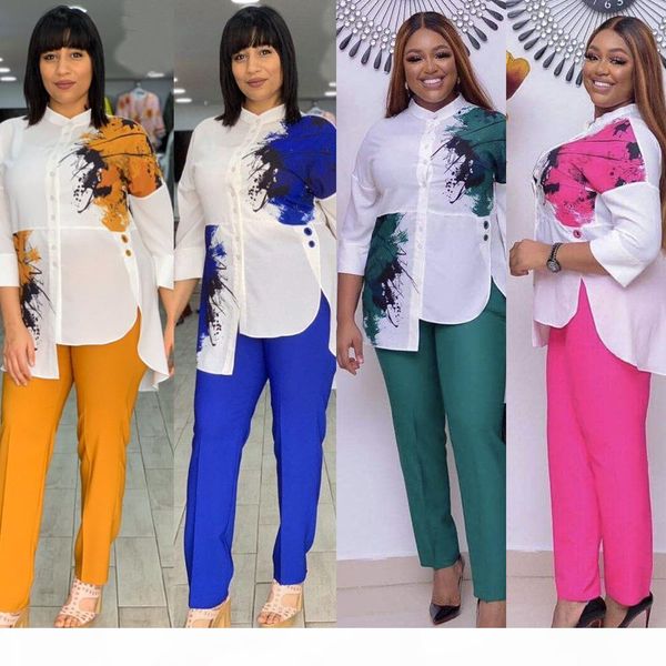 

designer women 2 piece pants suit set notched tracksuits full sleeve blazers pencil pants suit office lady two piece pants casual outfits, White