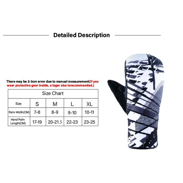 

зимние перчатки для сноуборда теплых и комфорт лыжных перчаток для открытых снегоходов катания на лыжи снег спорт с ветрозащитным и водонепр, Black