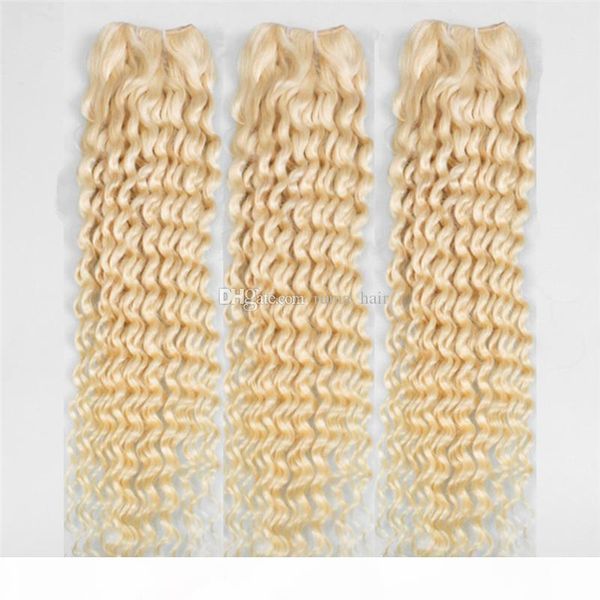

new arrive deep wave blonde hair extension 3 bundles deals deep wave curly human hair extensions brazilian virgin hair weaves, Black;brown