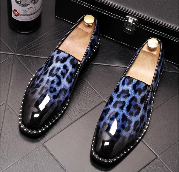 

super fashion patent leather men dress shoes trend men's formal leather shoes pointed toe oxfords men's business, Black