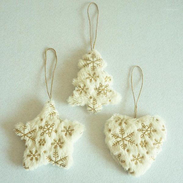 

christmas decorations white plush star tree pendant ornament hangings navidad decoraciones para el hogar natale decorazioni1