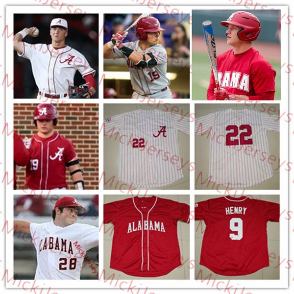

custom alabama crimson tide baseball jersey jimmy nelson alex avila mikey white cody henry jett manning brock love alabama jersey, Black