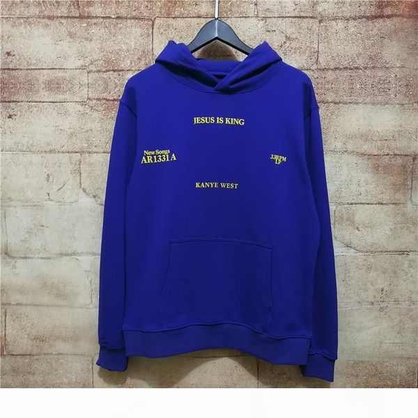 

jesus is king letter print hoodies for men women sweatshirt kanye w men women sweatshirts loose design clothing fleece xsq, Black