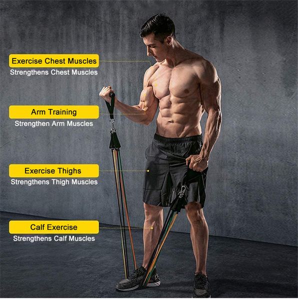 

outdoor indoor 11pcs/set resistance bands crossfit training exercise yoga tubes pull rope rubber expander elastic fitness equipment