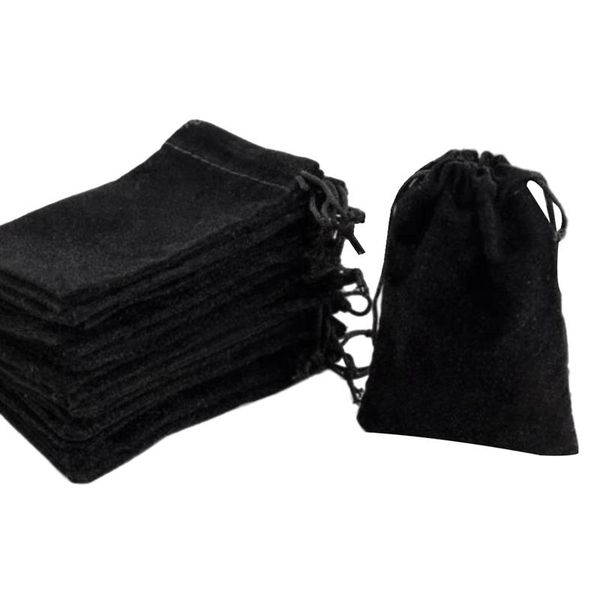 

gift wrap black flocking cloth jewelry pouches/drawstring bag drawstring jewellery (100 pcs) 3 inch