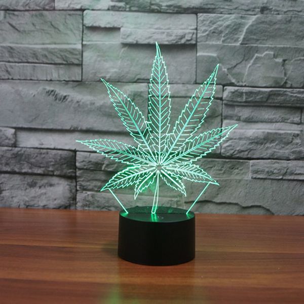 

2021 new leaves shape 3d night light qdrt