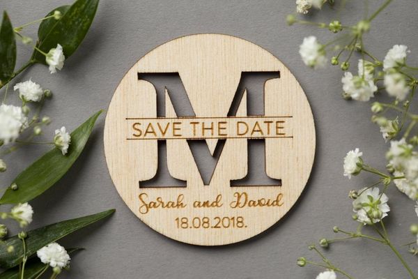 

wedding save the date magnets, save the date magnet, last name letter magnet, unique laser cut d