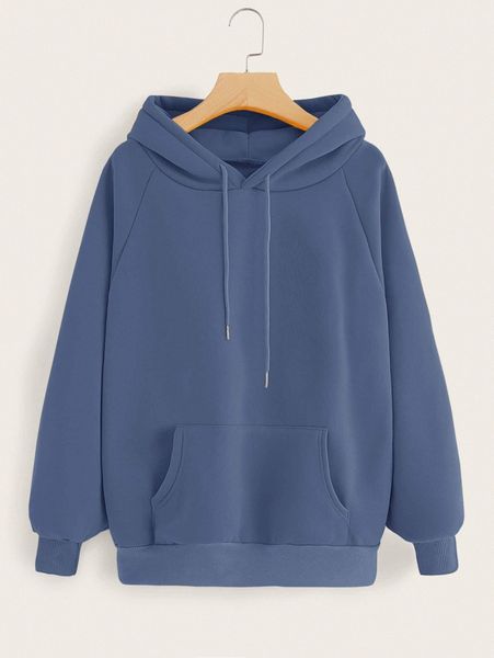 

kangaroo pocket raglan sleeve drawstring hoodie d9zb#, White;black