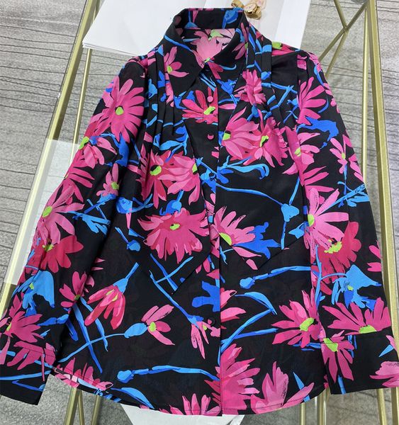 

2021 ранняя весна новый роскошный дизайн печатной шелковой рубашки супер классический ретро лук соответствия дизайном современной модной лед, White