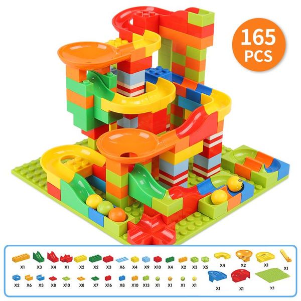

building blocks toys marble race run small size funny slide bricks have base plate educational constructor toys for children wmtfne