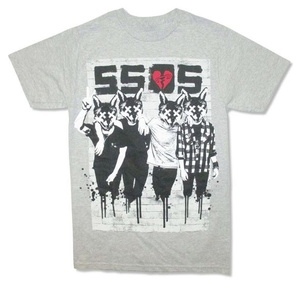 

5 seconds of summer foxheads heather gray t shirt new 5sos summer o neck tee shirt sport hooded sweatshirt hoodie
