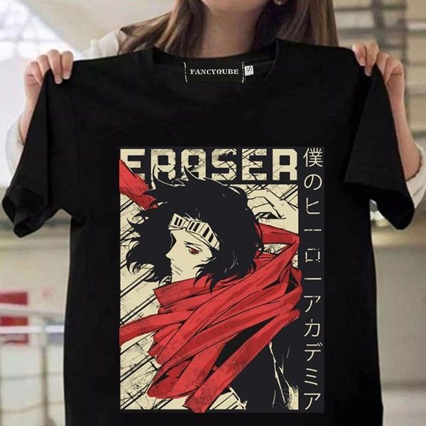 

fashion aizawa t-shirt cartoon printed japanese anime my hero academia aizawa tee casual short sleeve anime t-shirt, White;black